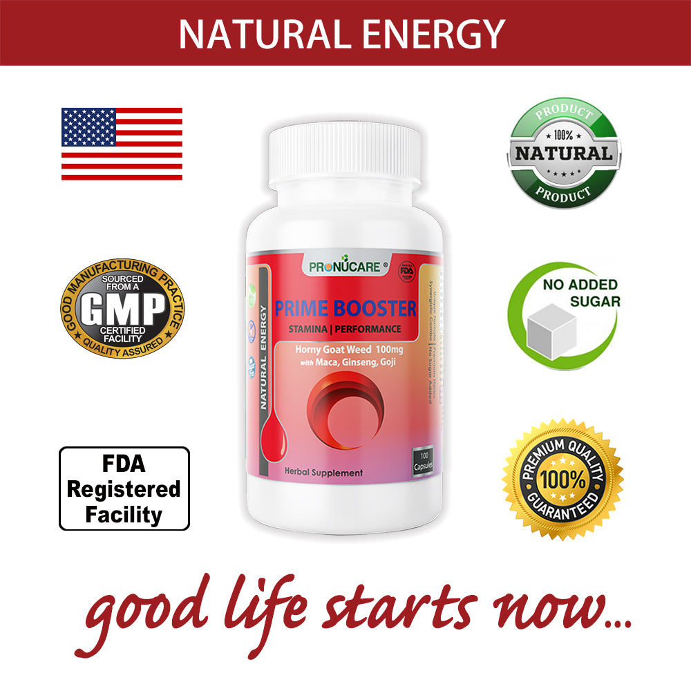 ProNuCare® Prime Booster – Herbal Energy + Performance Support Capsules – 100 CT