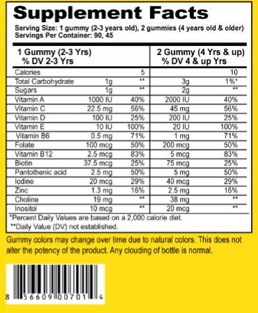 Children Chewable Multivitamins Gummies x 3