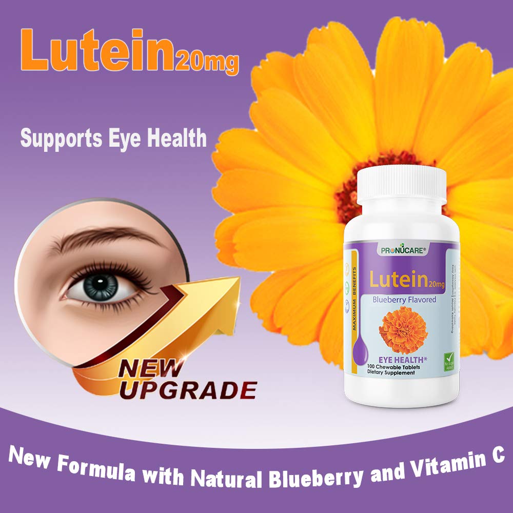 ProNuCare® Lutein 20mg Blueberry Chewable Tablets – 100 CT – Eye Health Support