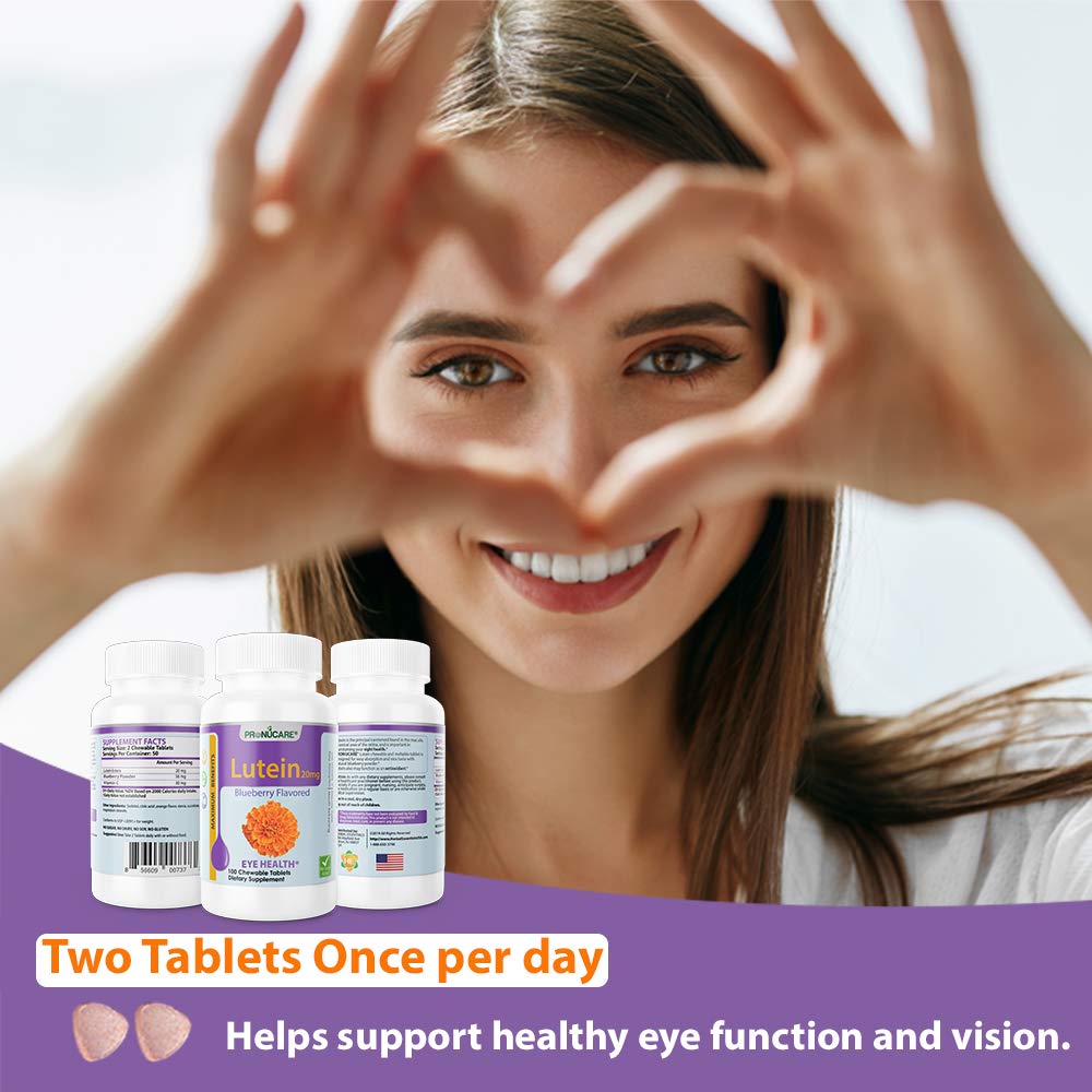 ProNuCare® Lutein 20mg Blueberry Chewable Tablets – 100 CT – Eye Health Support